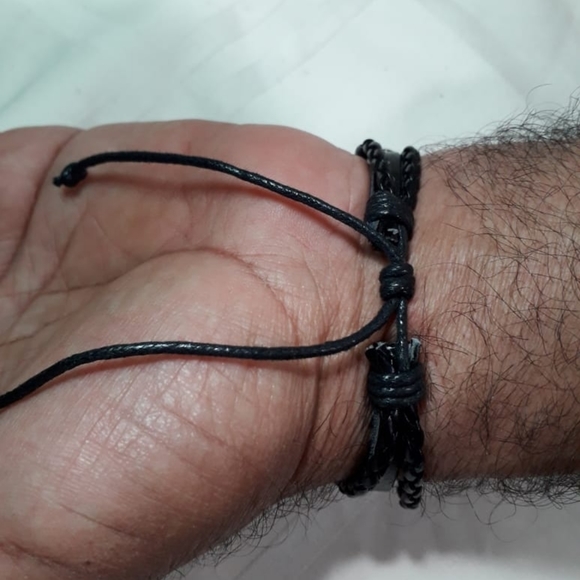 Blue EYE BALL Leather Wristband Bracelet - Picture 5 of 7